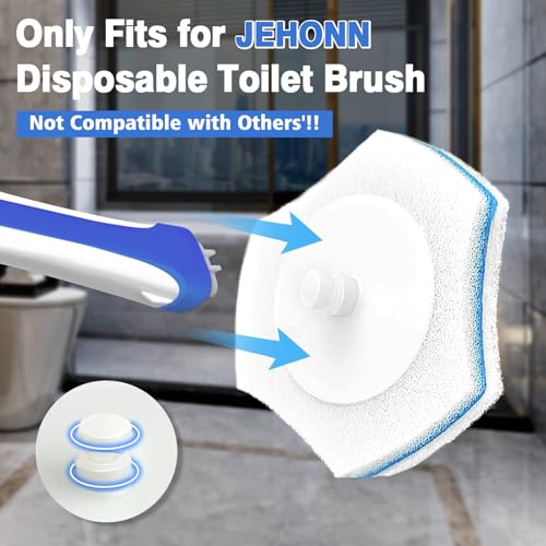 JEHONN Disposable Toilet Brush with 48 Wand Cleaner Refills, Wall Mounted Toilet Bowl Brush Holder Set, Bathroom Cleaning System for Sink Bathtub Wash Basin (Blue) - color: Blue