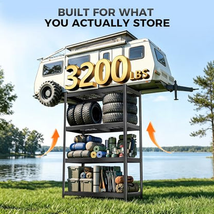 CAMMOO 3200LBS Storage Shelves, 4 Tier Wire Shelf 40" W x 20" D x 60" H - size: 40"W x 20"D x 60"H