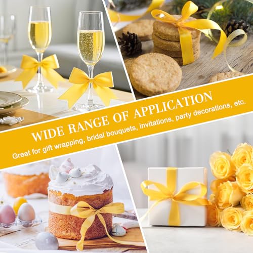 Yellow Satin Ribbon, 1 Inch, 50 Yards - color: yellow