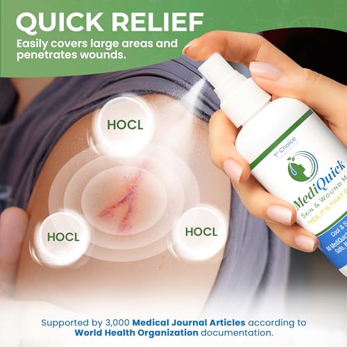 MediQuick Hypochlorous Acid Spray Mist, Antiseptic Spray No-Sting, 4 oz - size: Skin & Wound Mist (4 Ounce)