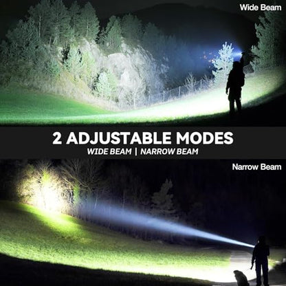 Flashlight Rechargeable 99,000 High Lumen - 7 Modes LED Flash Light with COB, Powerful Handheld Flashlight for Home, Camping(2 Pack)