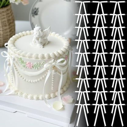 Luceinvita 5" X 7" White Satin Ribbon Bows (50 Packs) - color: White, size: 5x7 Inch - 50pcs