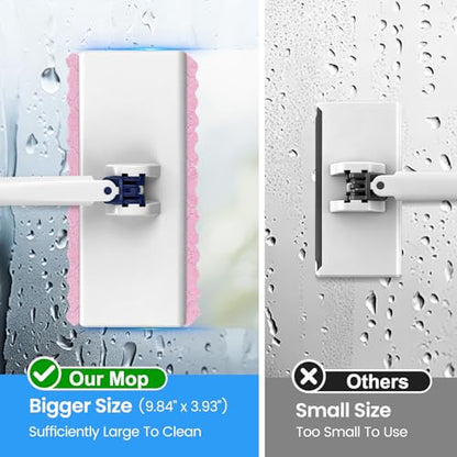 Snap Grip Mini Mop with 6 Washable Pads, Zero-Touch Flat Floor Mop for Wall - color: White