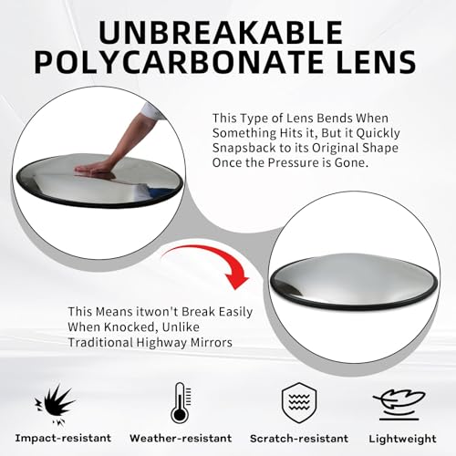 2 Pcs 30 Inch Convex Traffic Mirrors, Outdoor Driveway Safety Mirrors
