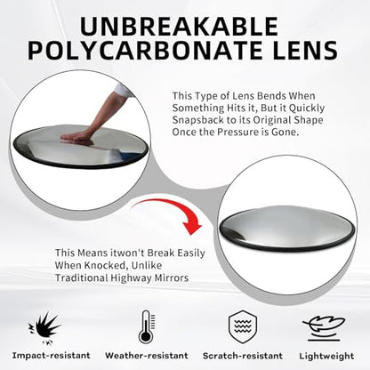 2 Pcs 30 Inch Convex Traffic Mirrors, Outdoor Driveway Safety Mirrors