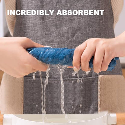 JOYMOOP Microfiber Cleaning Cloth, 5 Piece Set, Large, Blue - color: O
