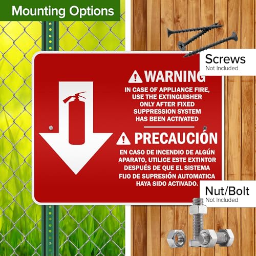Osha Fire Extinguisher Instruction Warning Bilingual Sign, 24x30 Inches, 3M EGP Reflective .080 Aluminum, Fade Resistant, Made in USA by My Sign Center - size: 24x30 Reflective Aluminum