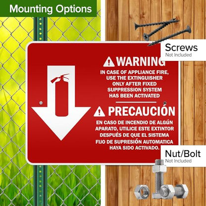 Osha Fire Extinguisher Instruction Warning Bilingual Sign, 24x30 Inches, 3M EGP Reflective .080 Aluminum, Fade Resistant, Made in USA by My Sign Center - size: 24x30 Reflective Aluminum
