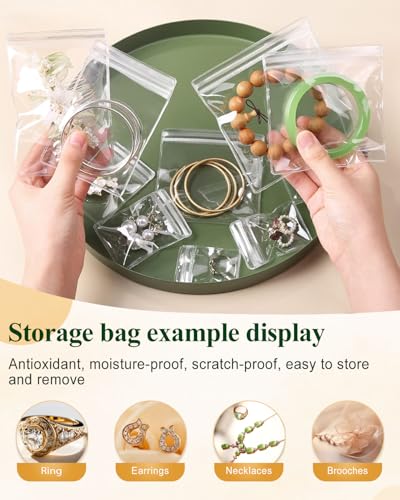 100Pcs Anti Tarnish Jewelry Bags Clear Pvc Jewelry Storage Pouches with Zipper Plastic Packing for Earrings (Clear Pvc Ring Bag 1.58x2.37 in) - color: 100Pcs Clear Pvc Ring Bag 1.58x2.37 in