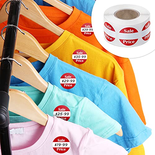 Tenare 1000 Pcs Sale Price Labels Yard Garage Sale Stickers 0.87 Inches - size: 0.87 inch (Pack of 2)