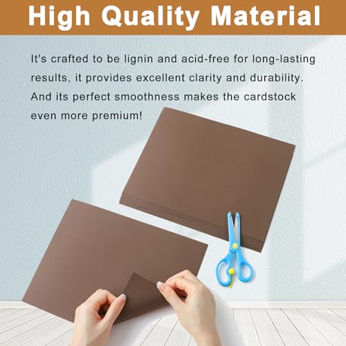 Silunkia 28 Sheets Coffee Color Cardstock 8.5 x 11 Craft Paper 92lb - color: Coffee, size: 28 Sheets