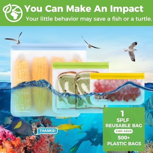 SPLF 12 Pack Dishwasher Safe Reusable Snack Bags - color: Colorful, size: 12 Pack-12 Snack