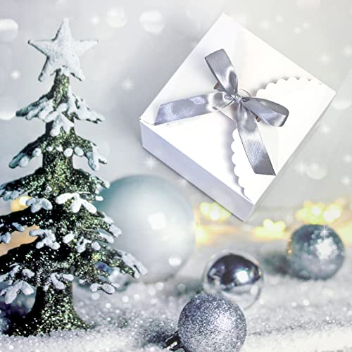 WEWILUCK Small White Gift Boxes with Lids, 10 Party Favor Boxes, 4.75 Inch - color: White-Medium(4.75"x4.75"x3.53"), size: Medium(4.75"x4.75"x3.53")