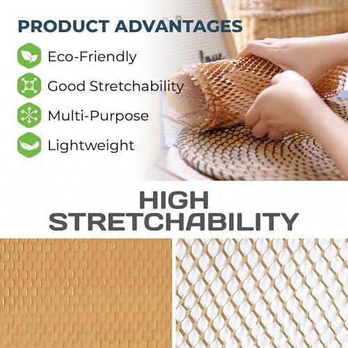 HexcelPack HexcelWrap Honeycomb Packing Paper Wrap - Natural, 12" x 1400' - color: Natural HoneyComb, size: 12" x 1400 Feet - Roll Only