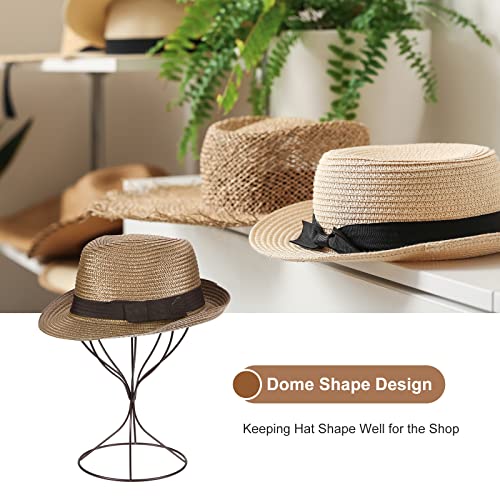 uxcell Metal Hat Display Stand 2 Pack Tabletop Hat and Wig Rack Modern Women Closet Holder for Baseball Cap, Fedora Hat, Cowboy Hat - Bronze - color: Bronze