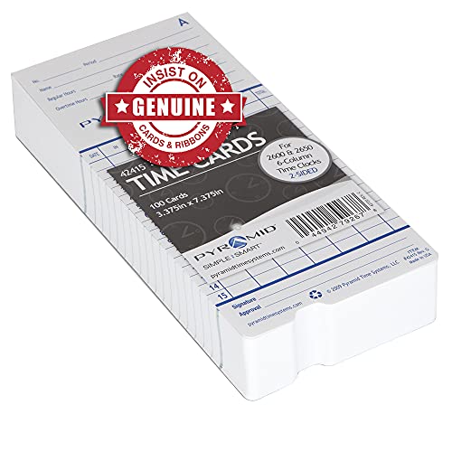 Pyramid Time Systems - Authentic Time Cards (42415) - 100 Cards - size: 100 pk