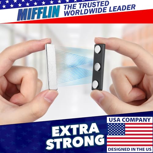 Mifflin-USA - Name Tag Magnets - 400 Pack, 1.75 x 0.5 Inches - Premium ID Badge Holder with 3 Extra Strong Neodymium Magnets - size: 400 Pack