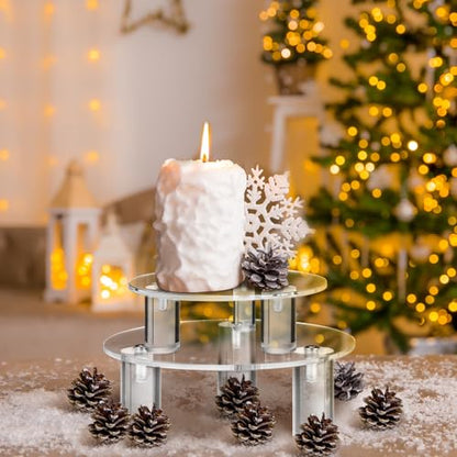 Lineshading 3 Pcs Round Acrylic Riser, Clear Round Display Stands - size: 6'',8'',10'', style: Round