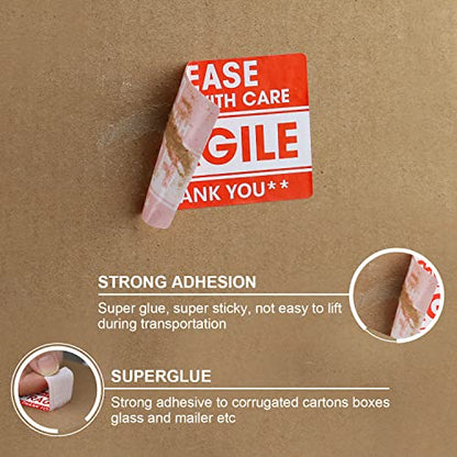 2"x 3" Fragile Stickers 500 Packing Labels Handle with Care Strong Adhesive for Box Shipping and Moving - size: 2 x 3 inch | 500 Labels MIDDLE
