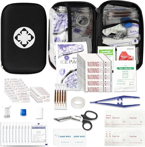 First Aid Kit 279PCS Car Home Camping Essentials Black Emergency Kit - color: Black-279pcs