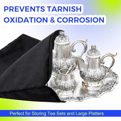 Sanwuta 8 Anti Tarnish Bags,7.9 x 7.9 Inch,Black - color: Black, size: 7.9 x 7.9 Inch