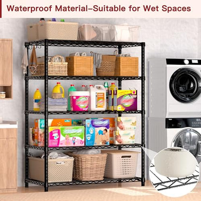 PrimeZone Wire Storage Shelves, 5-Tier Adjustable NSF Metal Shelving - size: 35.5"W x 14"D x 72"H