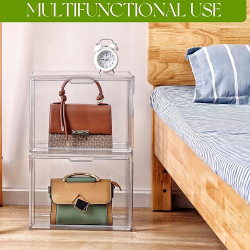 ZLLZUU Purse Organizer for Closet, X-Large Acrylic Display Case 5 Pack - size: 5pack-X Large