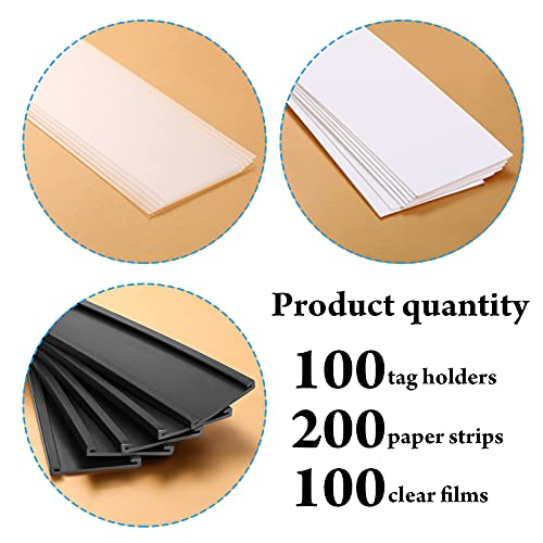 Outus 100 Pcs Channel Magnetic Label Holders for Metal Racks and Shelves - size: 1 x 3 Inch