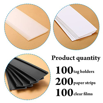 Outus 100 Pcs Channel Magnetic Label Holders for Metal Racks and Shelves - size: 1 x 3 Inch