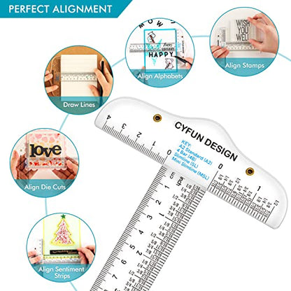 BAOFALI 6 Inches/15cm Acrylic Clear T-Square Ruler, Dual Side Measuring, Transparent, for Crafting, Drafting & General Layout Work - color: T-Square Ruler