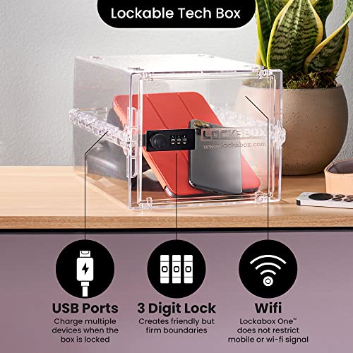 Lockabox One™ 10L Lockable Storage Box and Lock Box with Code (Crystal) - color: Crystal