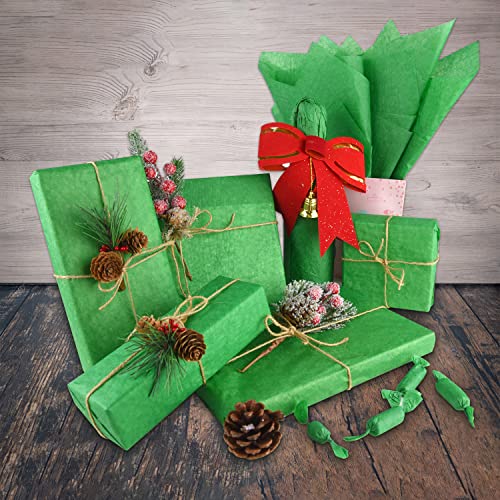 NEBURORA 120 Sheets Green Tissue Paper Christmas Gift Wrap Paper - color: Green