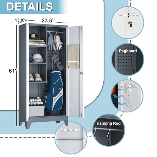 VASAAOSD Metal Golf Bag Storage Cabinet, Golf Storage Organizer for Garage