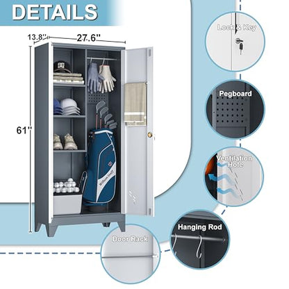 VASAAOSD Metal Golf Bag Storage Cabinet, Golf Storage Organizer for Garage