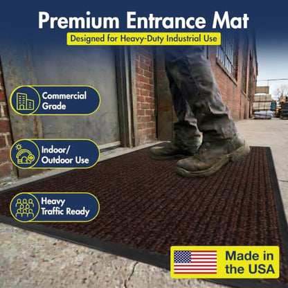 Notrax 109 Industrial Door Mat, 3' x 5' Brown, Made in the USA - color: Brown, size: 3' x 5' (Rectangular)