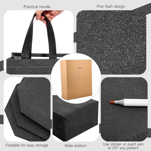Eccliy 80 Pcs Reusable Gift Bags, Medium, Dark Grey - color: Dark Grey, size: Medium