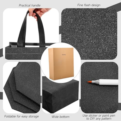 Eccliy 80 Pcs Reusable Gift Bags, Medium, Dark Grey - color: Dark Grey, size: Medium