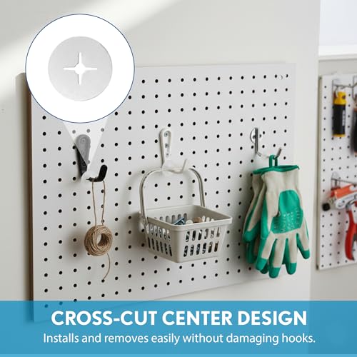 Clip Strip Display Hook Product Stops, 300 Pack, 1" Round Inventory Control Clips, Discs for Pegboard Hooks, Peg Hook Stoppers, Product Organization, Maintain Full Appearance on Display Stand