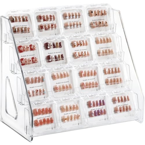 4 Tier Card Stand, 2Pack Clear Card Display for Greeting Cards, Postcards, Stickers,Sports Cards,Trading Card,Tiered display rack,Retail Photos Shelf for Vendors Craft Collection Show (2Pack-4Tier) - size: 2Pack-4Tier