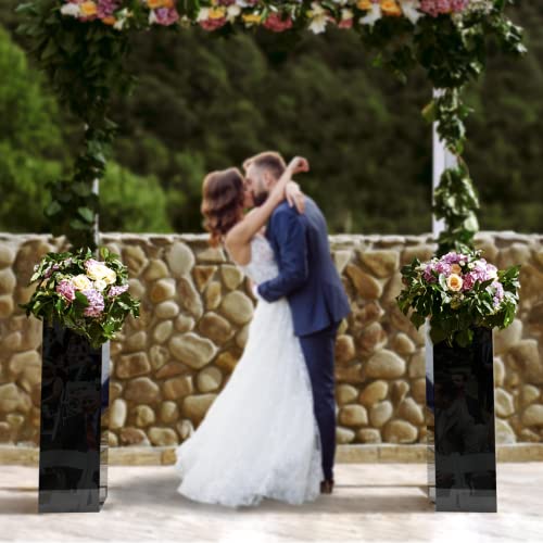 Marketing Holders Tall Column Glossy Black Platform Display Box 12 x 12 x 40 Sculpture Pedestal Museums Artifacts Cube Elevating Acrylic Showcase Stand Expos Event Memorials Wedding Receptions - size: 12"w x 12"d x 40"h