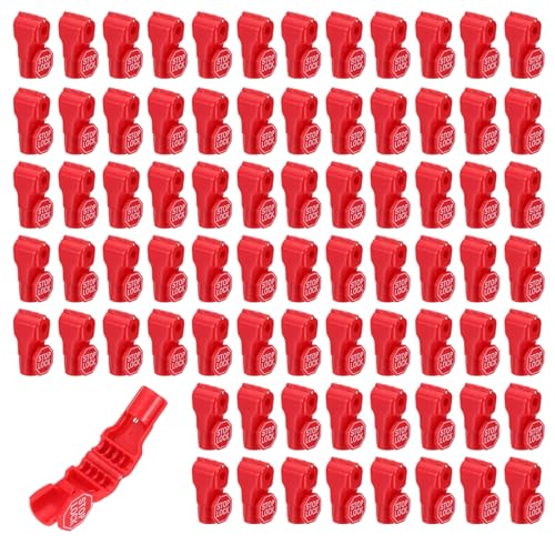 PATIKIL Hook Locks Stop Locks 5mm Plastic Magnet Security Hook Red 120Pcs - color: Red, size: 5mm