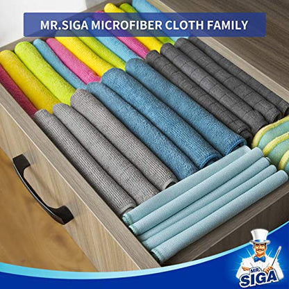 MR.SIGA Microfiber Cleaning Cloths, Streak Free Microfiber Towels, 12 Pack - color: Assorted