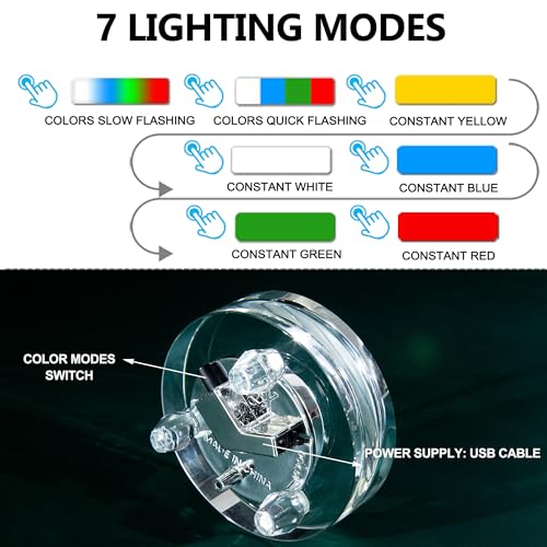 IFOLAINA Crystal LED Light Base Multicolor Changing Pedestal - color: R-Clear-7 Lighting Modes