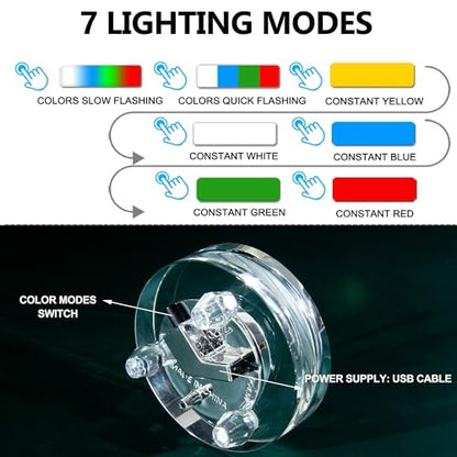 IFOLAINA Crystal LED Light Base Multicolor Changing Pedestal - color: R-Clear-7 Lighting Modes
