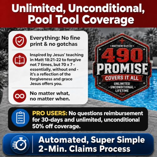 ProTuff 490 Promise 22in Pool Brush, Algae Scrubber for Walls & Steps