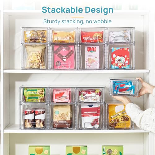 Vtopmart Clear Stackable Storage Drawers, 8 Pack Medium Set - style: 6 Medium+2 Small