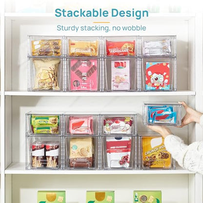 Vtopmart Clear Stackable Storage Drawers, 4 Pack Kitchen Cabinet Set - style: 2 Medium+2 Small