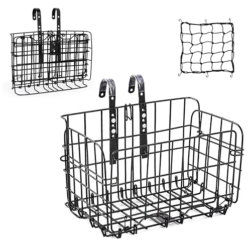 Front Bike Basket, Folding Removable Adjustable Bike Basket