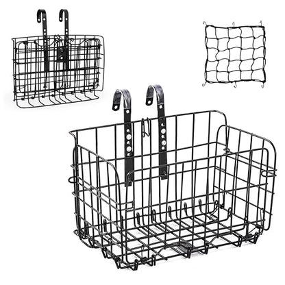 Front Bike Basket, Folding Removable Adjustable Bike Basket