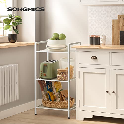 SONGMICS 3-Tier Storage Rack, Bathroom Shelf, Extendable Plant Stand - color: White, size: 3 Tiers